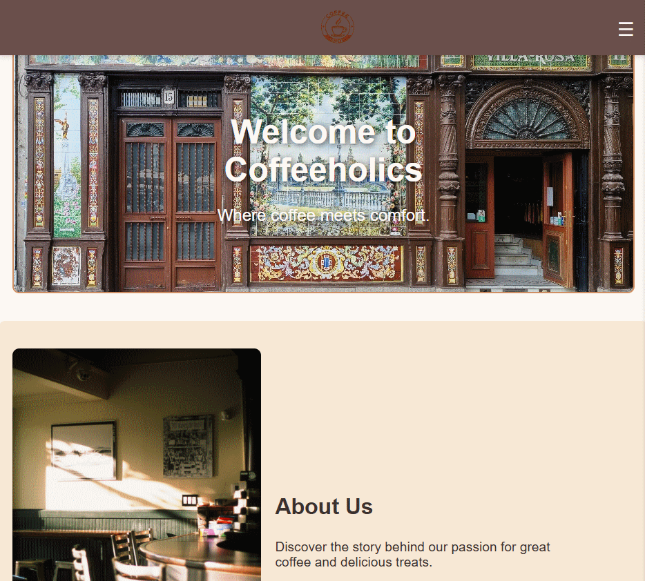 Interactive Café Website Demo for Small Businesses